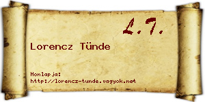 Lorencz Tünde névjegykártya